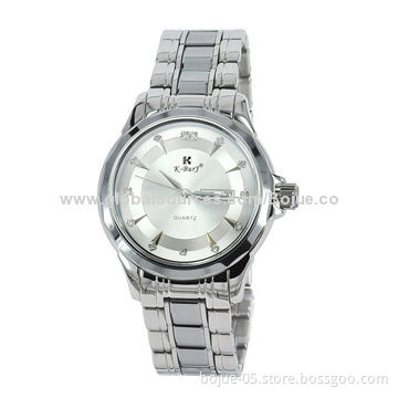 Silvery Stainless Gent's Watch with Quartz Movement, 3ATM Waterproof